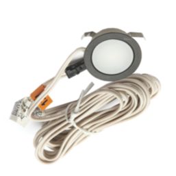 VEW Sola Recessed Round LED Kitchen Plinth Light Black 0.4W 27lm