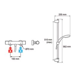 Mira Apt Rear-Fed Exposed Chrome Thermostatic Shower