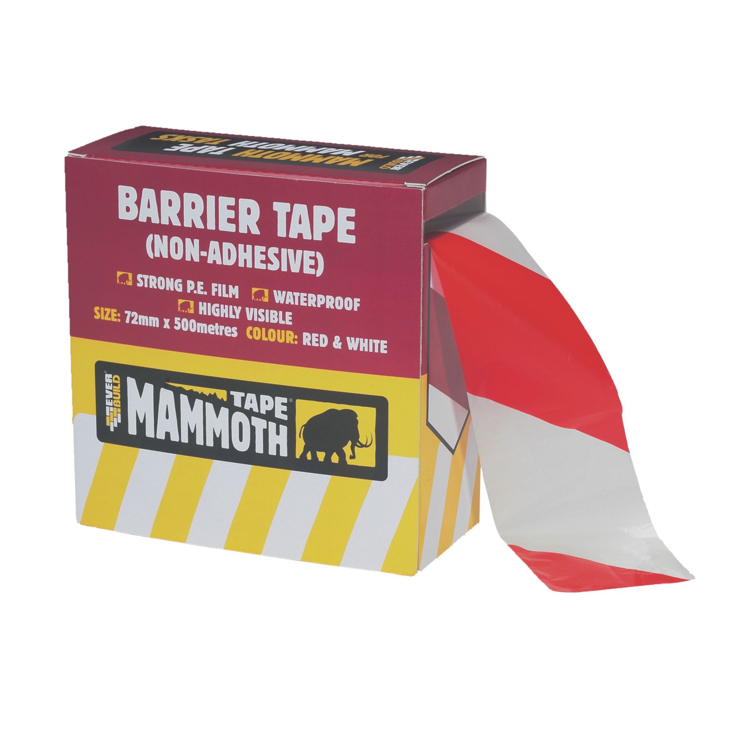 Everbuild Barrier Tape Red/White 500m x 72mm (589FT)