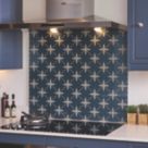 Laura Ashley Wicker Midnight Seaspray Kitchen Splashback 900mm x 750mm x 6mm