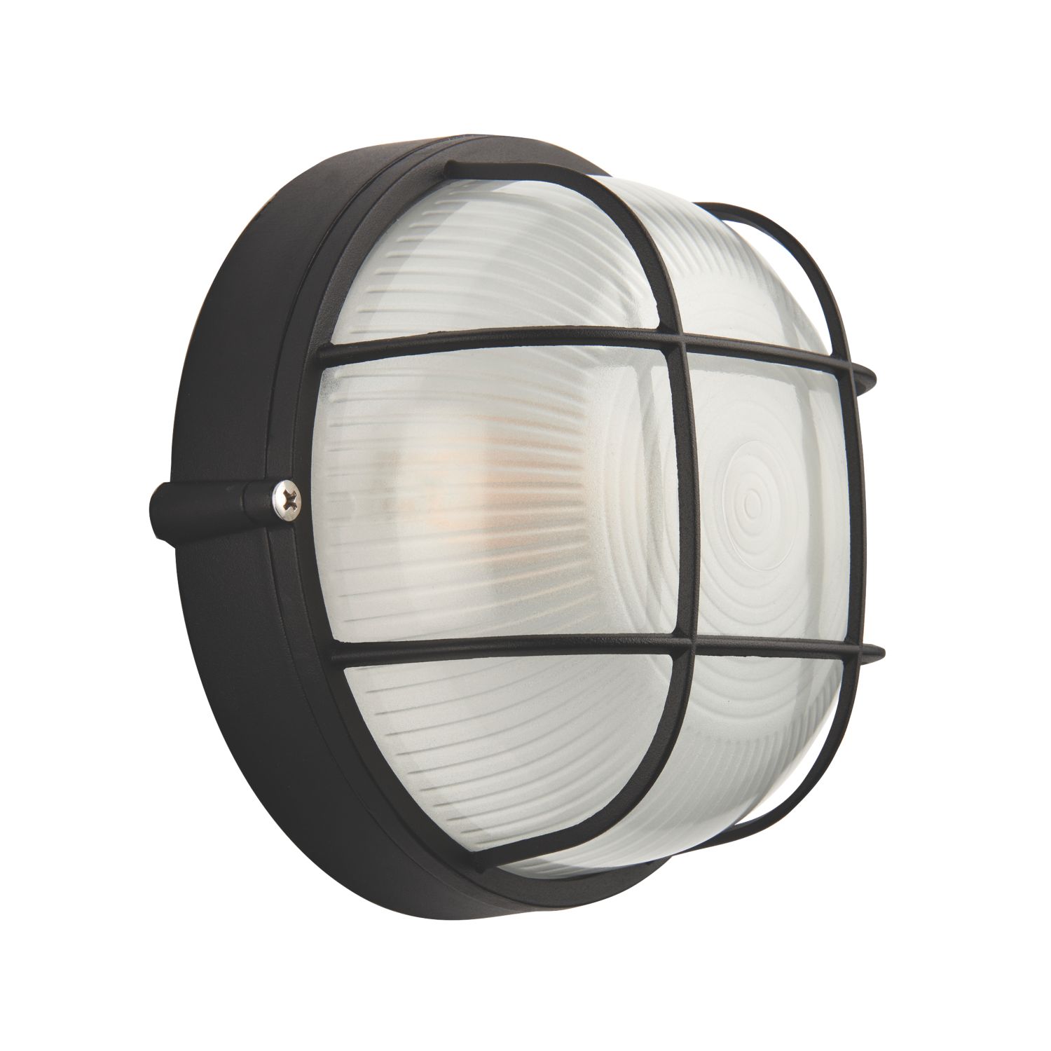 LAP Napoli Outdoor Round Caged Bulkhead Black (589PG)