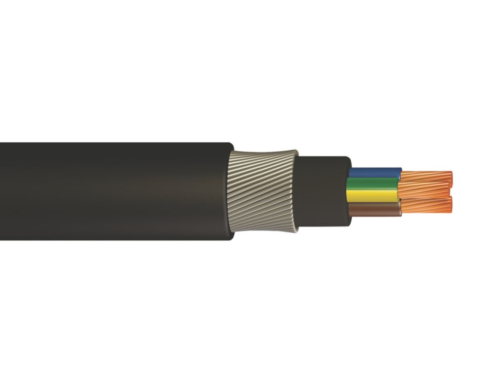 Time 6943X Black 3-Core 1.5mm² Armoured Cable 25m Coil - Screwfix