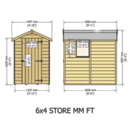Shire  6' x 4' (Nominal) Apex Shiplap T&G Timber Shed