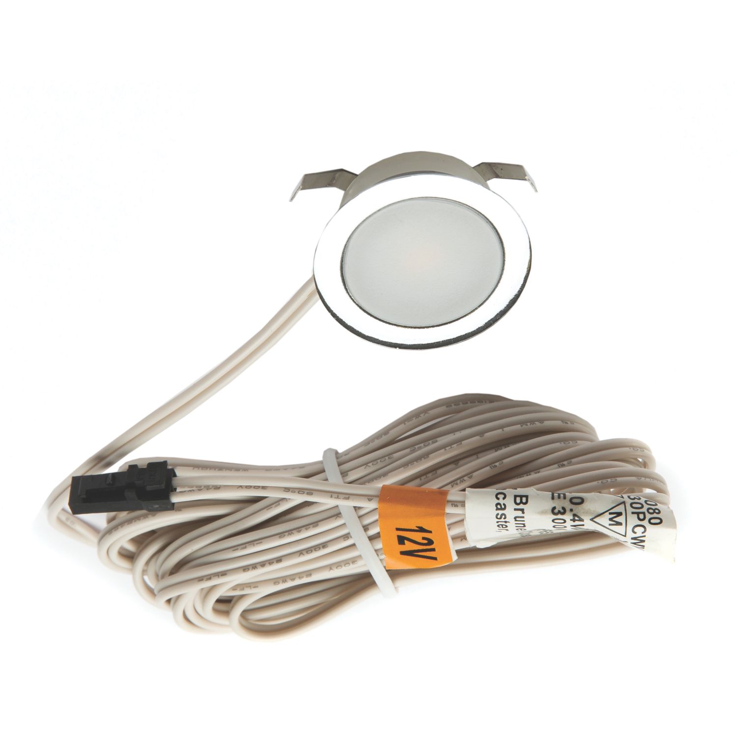 VEW Sola Recessed Round LED Kitchen Plinth Light Polished Chrome 0.4W 27lm (589TW)