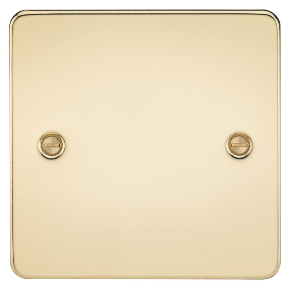 Knightsbridge 1Gang Blanking Plate Polished Brass Screwfix