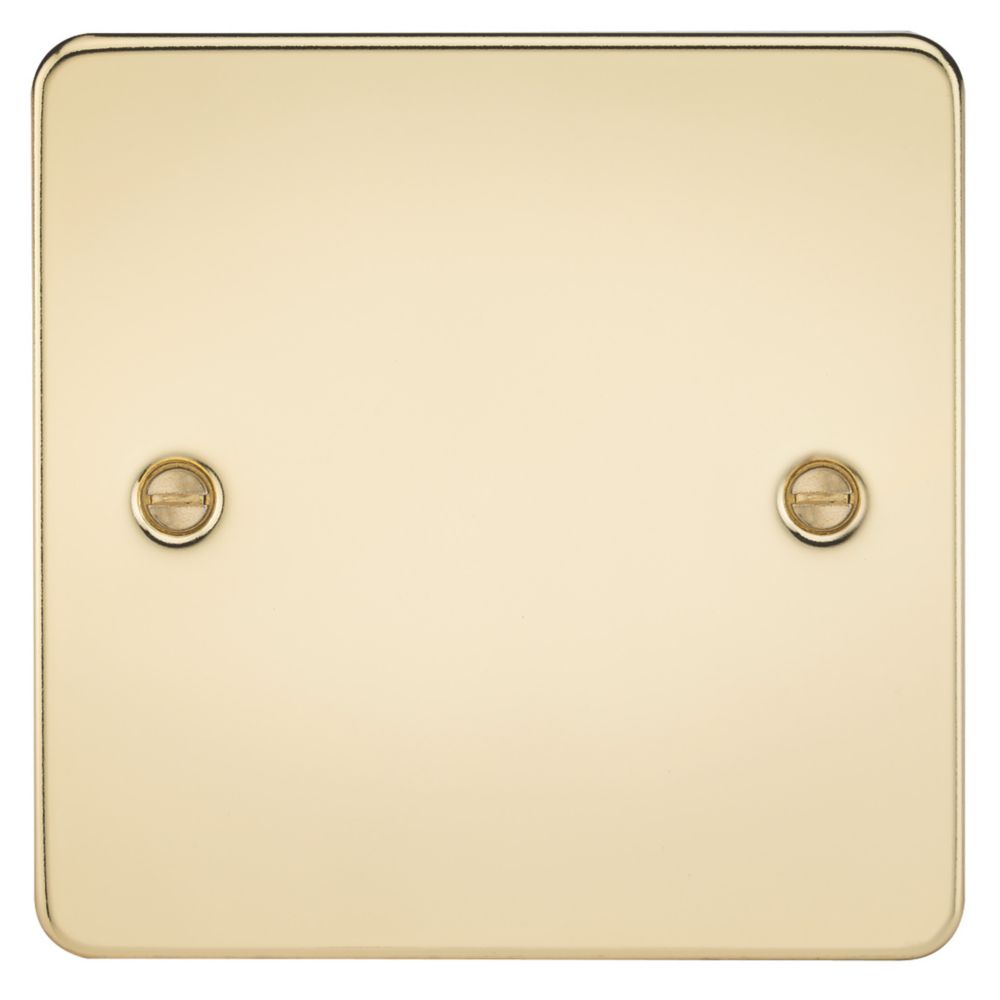 Knightsbridge 1-Gang Blanking Plate Polished Brass - Screwfix