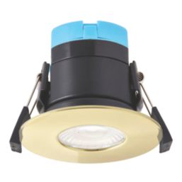 Spa Rhom Fixed  Fire Rated LED Downlights Brass 8W 900lm 4 Pack