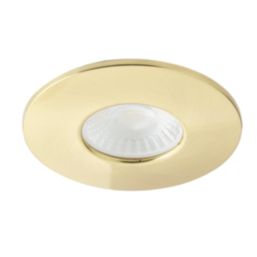 Spa Rhom Fixed  Fire Rated LED Downlights Brass 8W 900lm 4 Pack
