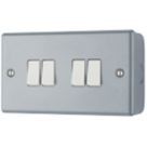 British General  20A 16AX 4-Gang 2-Way Metal Clad Light Switch
