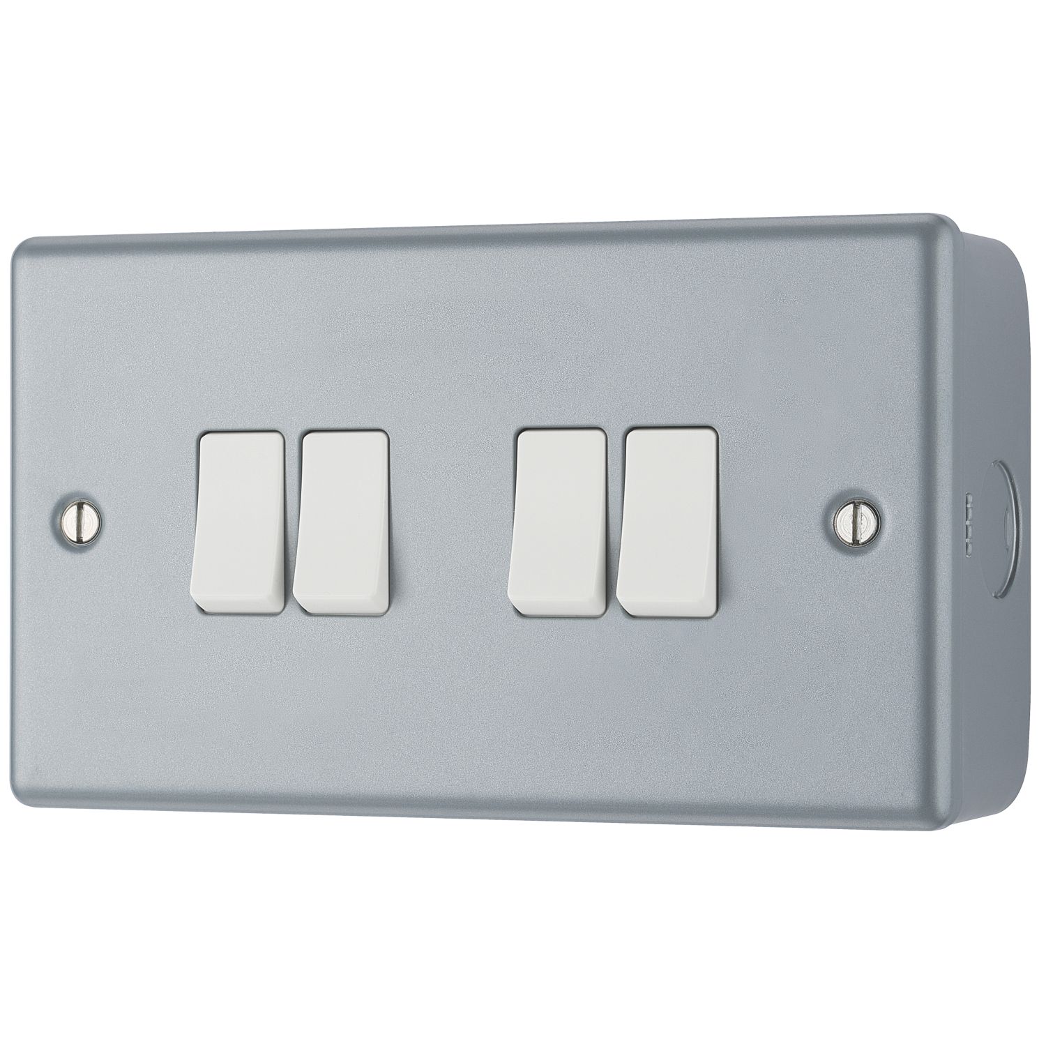 British General 20A 16AX 4-Gang 2-Way Metal Clad Light Switch (589XF)