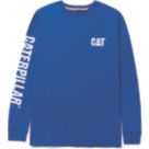 CAT Trademark Banner Long Sleeve T-Shirt Blue Small 36" Chest
