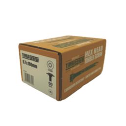 TimbaScrew  TX Wafer Thread Cutting Timber Screws 6.7mm x 100mm 50 Pack