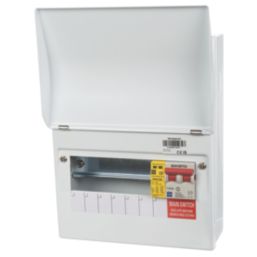 Lewden PRO-R06W-R1S 9-Module 6-Way Part-Populated High Integrity Main Switch Consumer Unit with SPD