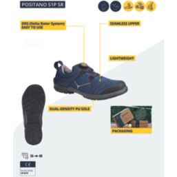 Delta Plus Positano  Size 12  Blue   Steel Toe Cap Safety Trainers