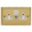 Varilight  13A 2-Gang SP Switched Socket + 4A 20W 2-Outlet Type A & C USB Charger Georgian Brass with White Inserts