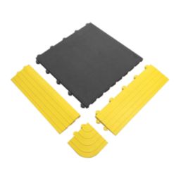 COBA Fatigue-Lock Male Edge Workplace Safety Matting Yellow 150mm x 0.5m 4 Pack