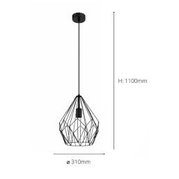 Eglo Carlton Pendant Light Black