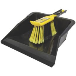 Bulldozer Pro Large Dustpan & Brush Black/Yellow