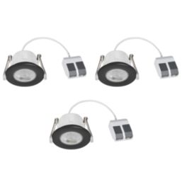 LAP  Fixed  Fire Rated LED Smart Downlight Matt Black 4.7W 520lm 3 Pack