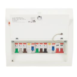 Contactum Defender 1.0 12-Module 6-Way Populated High Integrity Dual RCD Consumer Unit