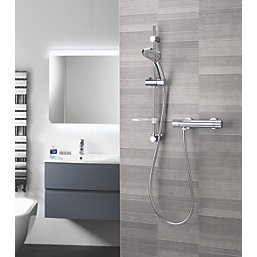 Aqualisa Sierra Safe Touch Rear-Fed Exposed Chrome Thermostatic Bar Mixer Shower