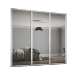 Spacepro  3-Door Sliding Wardrobe Door Kit White Frame Mirror Panel 1680mm x 2260mm
