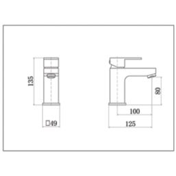 ETAL Veal Polished Chrome 135mm Cloakroom Lever Mono Basin Mixer Tap