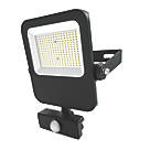 4lite  Outdoor LED Floodlight with PIR Sensor Black 50W 5750lm