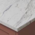 Wilsonart Omega Sleek Calcutta Square Edge Matt White Marble Effect Laminate Breakfast Bar 3000mm x 900mm x 22mm