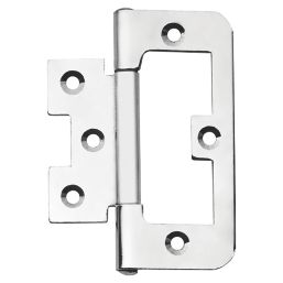 Polished Chrome Flush Hinges 76mm x 33mm 2 Pack