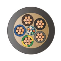 Time EV-Ultra Black  5-Core 10mm² & Cat 5e 4-Pair EV Charging Cable 1m Coil