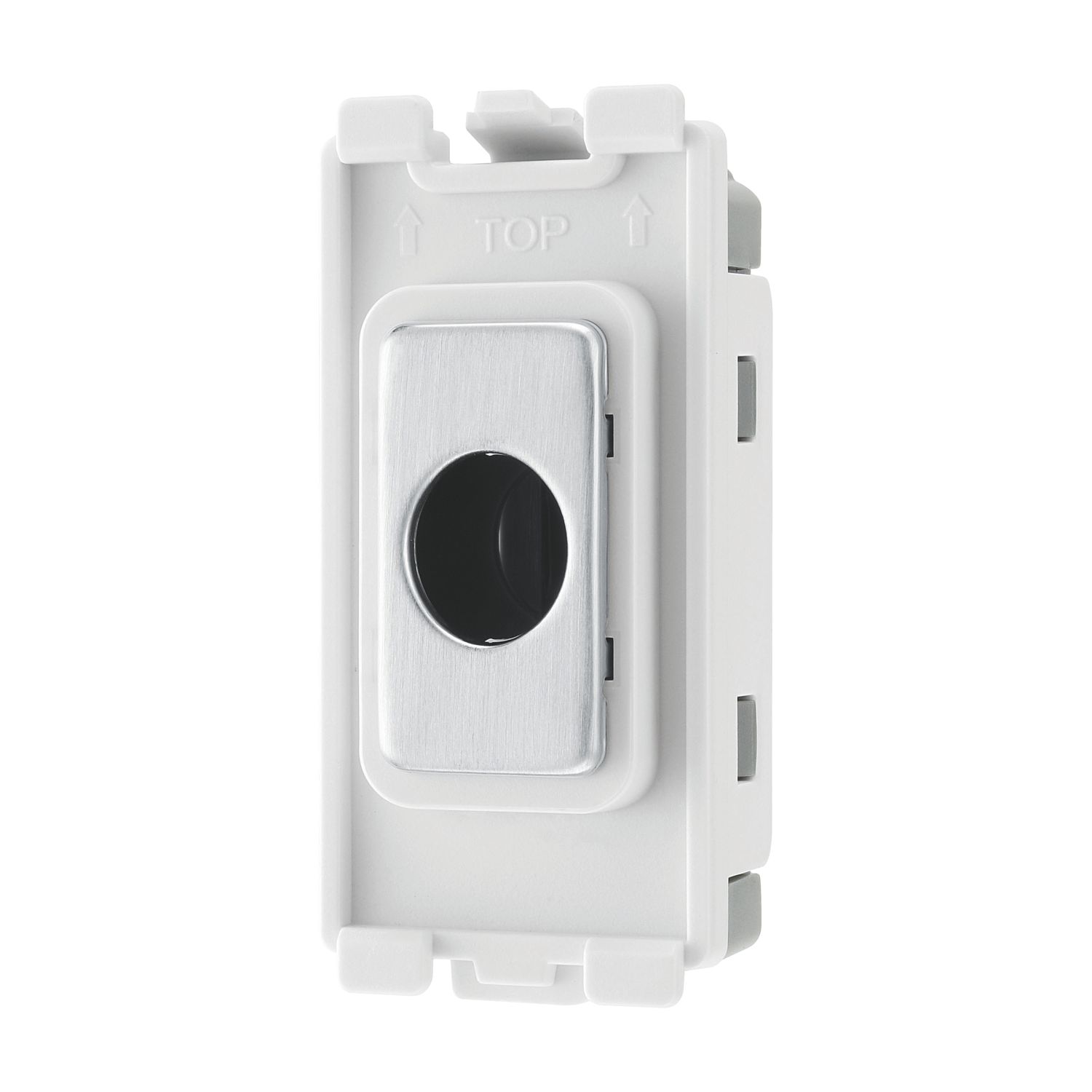 British General Grid Brush Flex Outlet Brushed Steel (590RH)
