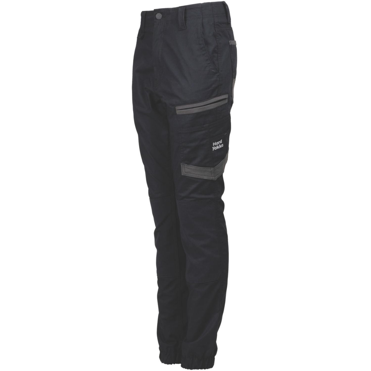 Hard Yakka Raptor Cuff Womens Work Trousers Black Size 10 30" L (590RX)