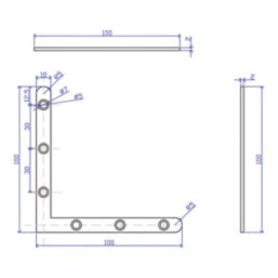 Essentials Angle Plates Silver 100mm x 100mm x 22mm 10 Pack