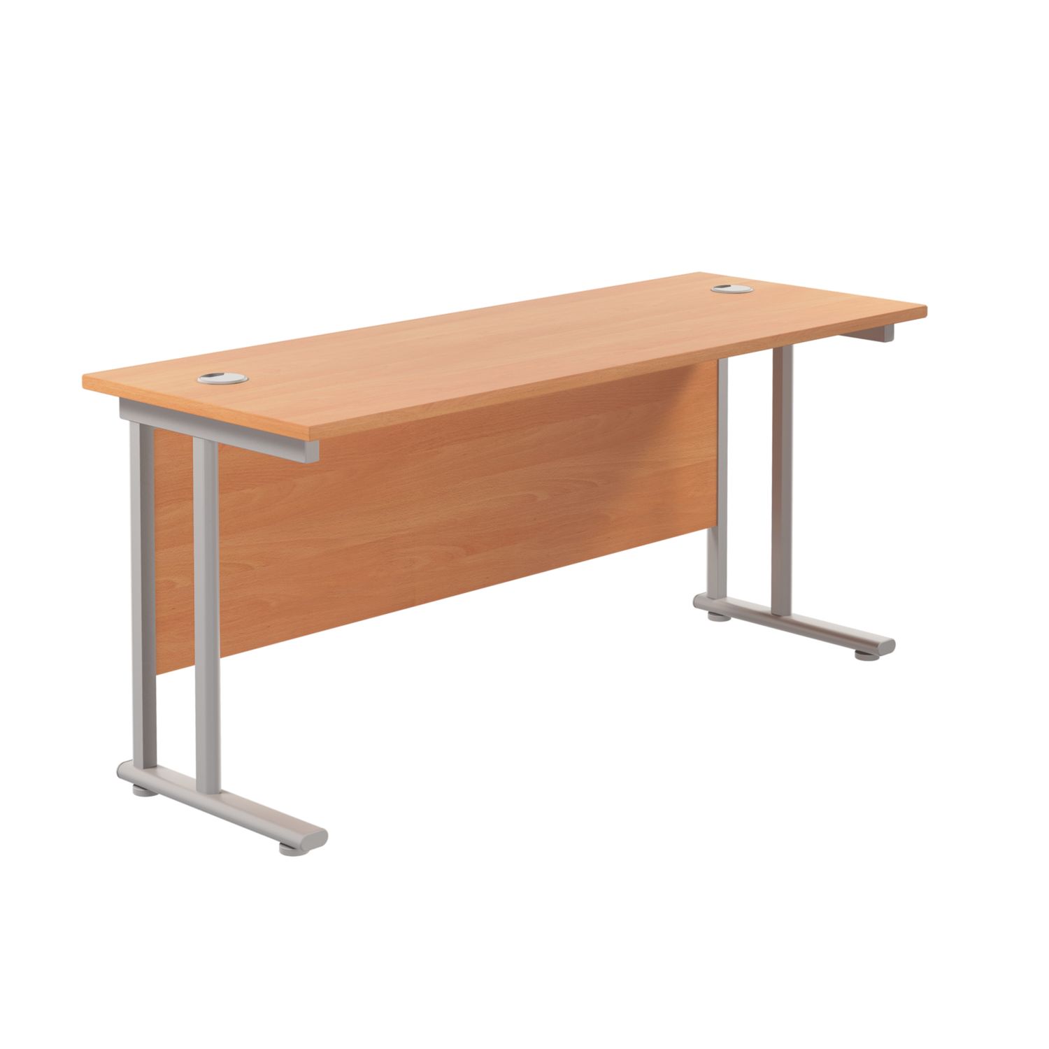 TC Group Aztec Twin Upright Rectangular Office Desk Beech/Silver 1800mm x 600mm (590TT)