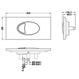 ETAL Porto Dual-Flush Rectangular Plate Brushed Brass