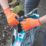 ClipGlove Landscaper   Polyester & Latex Gardening Gloves Navy / Orange Medium
