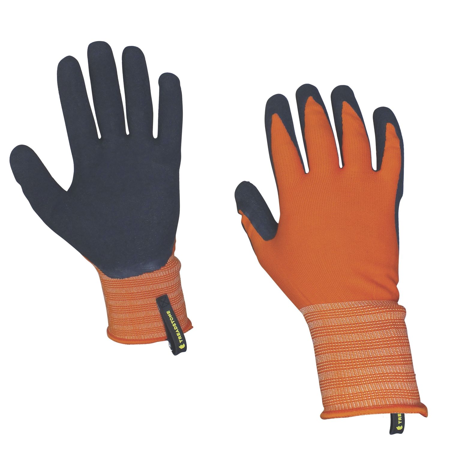ClipGlove Landscaper - Men's Medium Polyester & Latex Gardening Gloves Navy / Orange Medium (590YE)