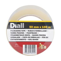 Diall Packaging Tape Clear 100m x 50mm