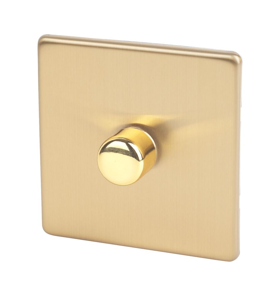 Varilight V-Dim 1-Gang 2-Way  Dimmer Switch  Brushed Brass