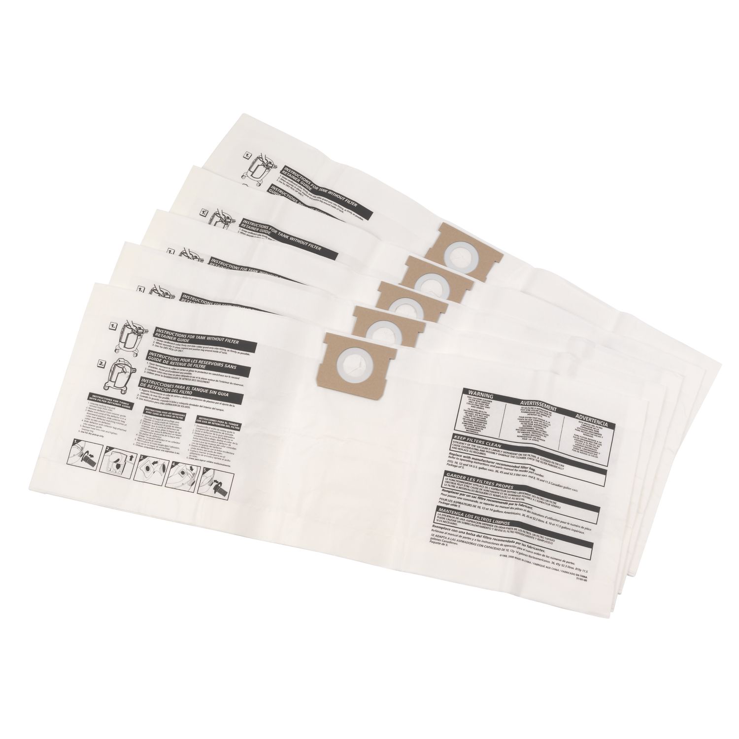 Titan 40Ltr Vacuum Cleaner Filter Bags 5 Pack (59197)