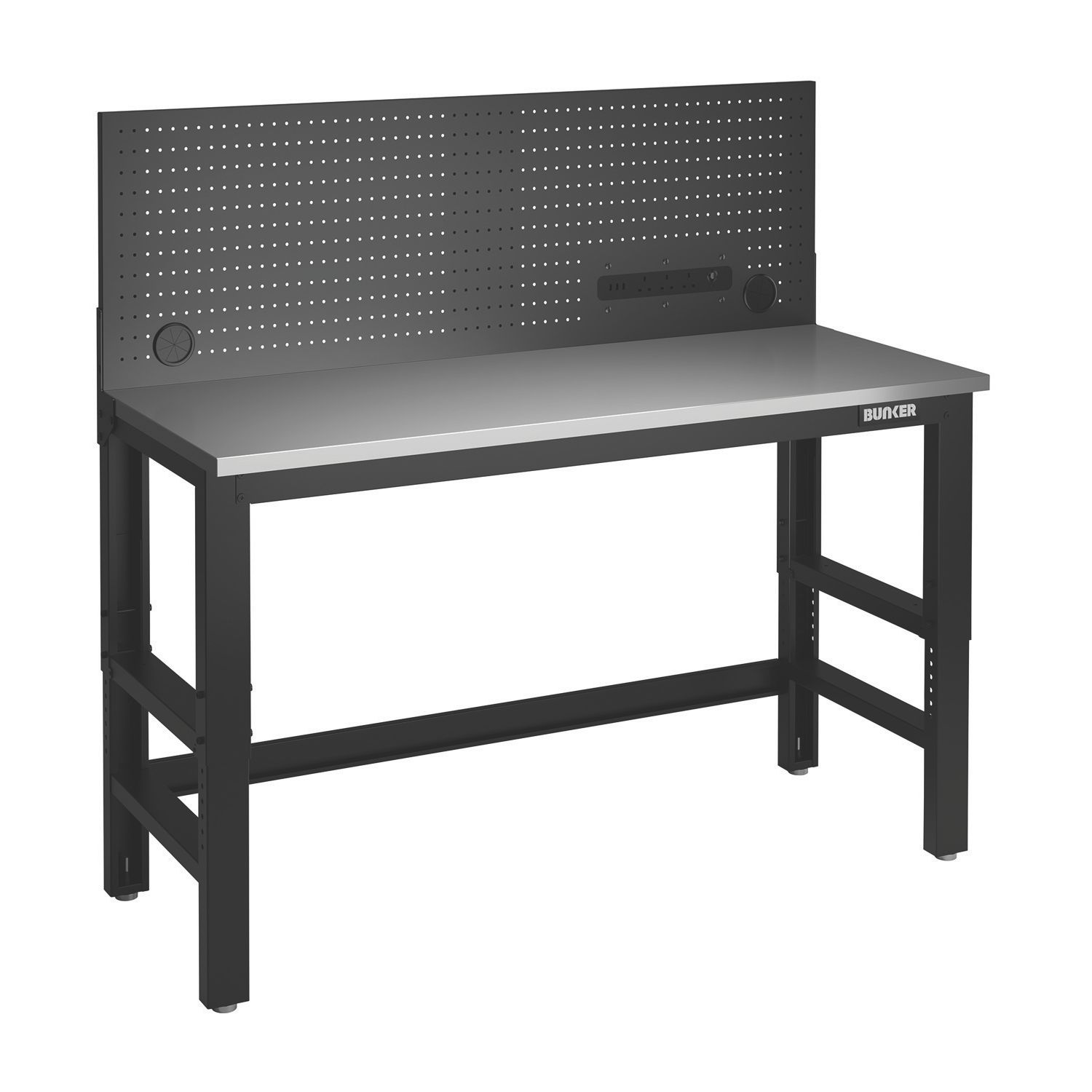 Bunker 1550mm Workbench with Peg Board + 3.1A 3-Outlet Type A USB Charger (591CN)