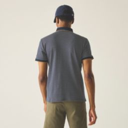 Regatta Tiver Polo Shirt Navy / Stone White Stripe Small 37.7" Chest