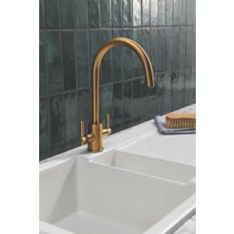 Clearwater Rococo Monobloc Mixer Tap Brusheed Brass PVD