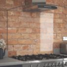 Splashback  Clear with Chrome Caps Splashback 900mm x 750mm x 6mm