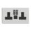 Varilight  13A 2-Gang 1P+N Switched Socket + 4A 20W 2-Outlet Type A & C USB Charger Paintable with Black Inserts