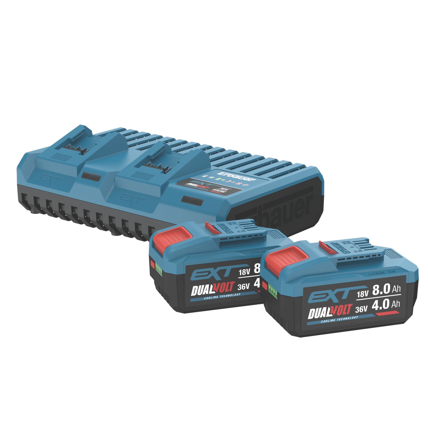 Erbauer KF2P4DCBS 18/36V 4.0/8.0Ah Lithium EXT Batteries & Charger 3 Pack (591YY)
