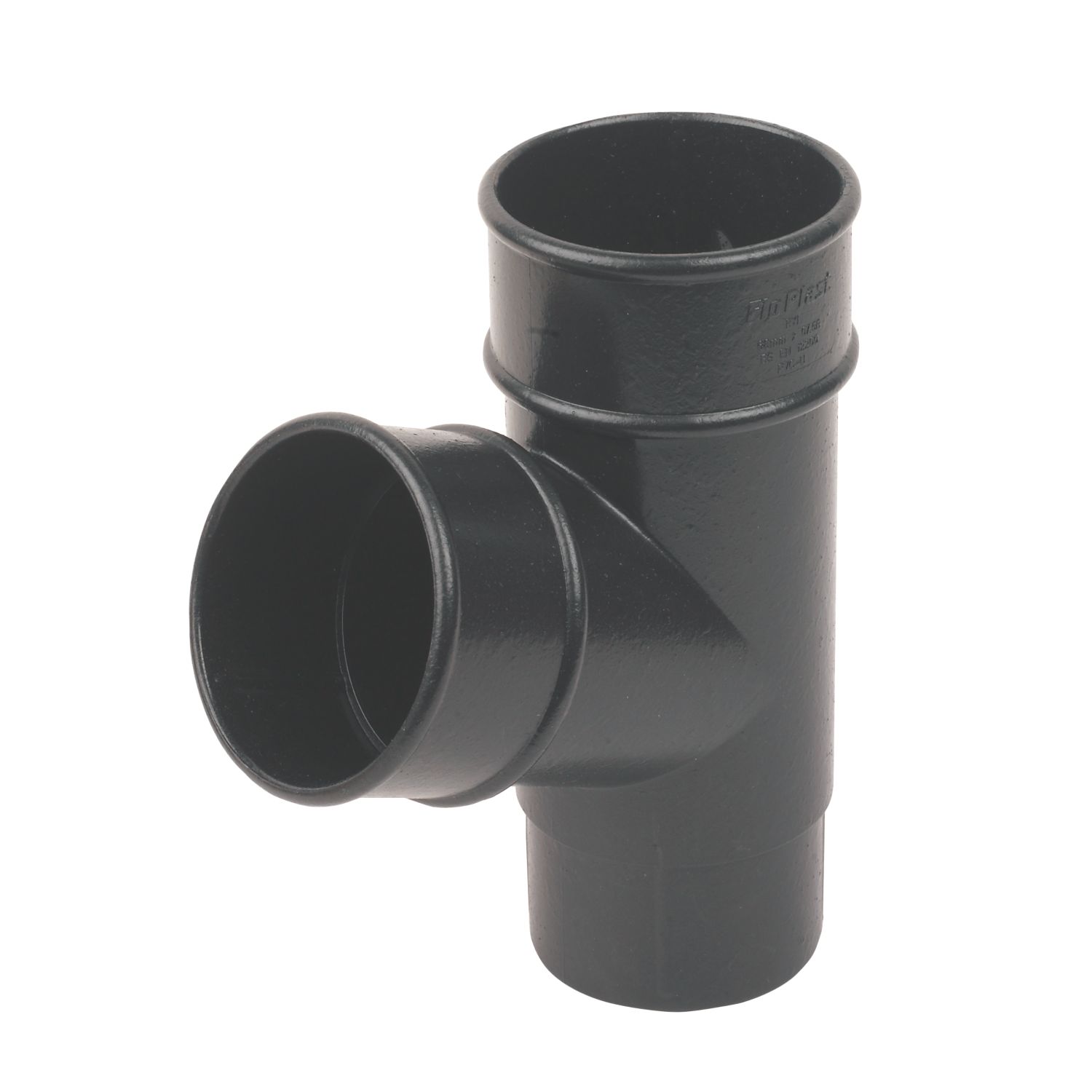 FloPlast Cast Iron Effect Round Branch Black 68mm (59214)