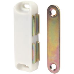 Essentials Magnetic Cabinet Catches White 65mm x 20mm 10 Pack