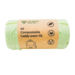 L-PRO Love The Earth Light Green Compostable Caddy Liners 10Ltr 60 Pack